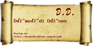 Dömsödi Dénes névjegykártya