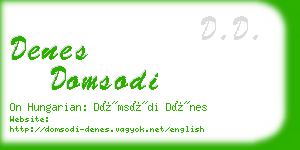 denes domsodi business card